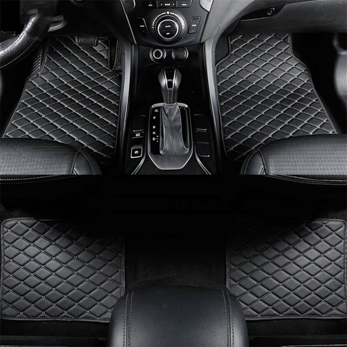 Premium All-Weather Car Floor Mats for Toyota Highlander 2004-2022 - Waterproof, Non-Slip, Full Coverage Luxury Diamond Leather Liners - Black - Perfect for Daily Commutes, Road Trips & Off-Road Adventures