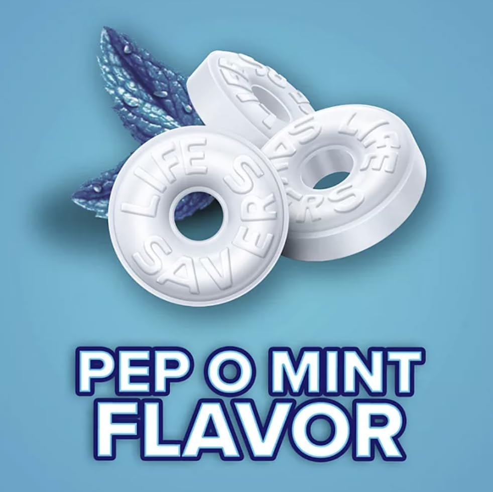 Life Savers Pep-O-Mint Hard Candy - 5 lbs Bulk Individually Wrapped Peppermint Breath Mints | Perfect for Holiday Parties, Office Treats & Fresh Breath On-The-Go | Delicious Long-Lasting Peppermint Flavor Candy
