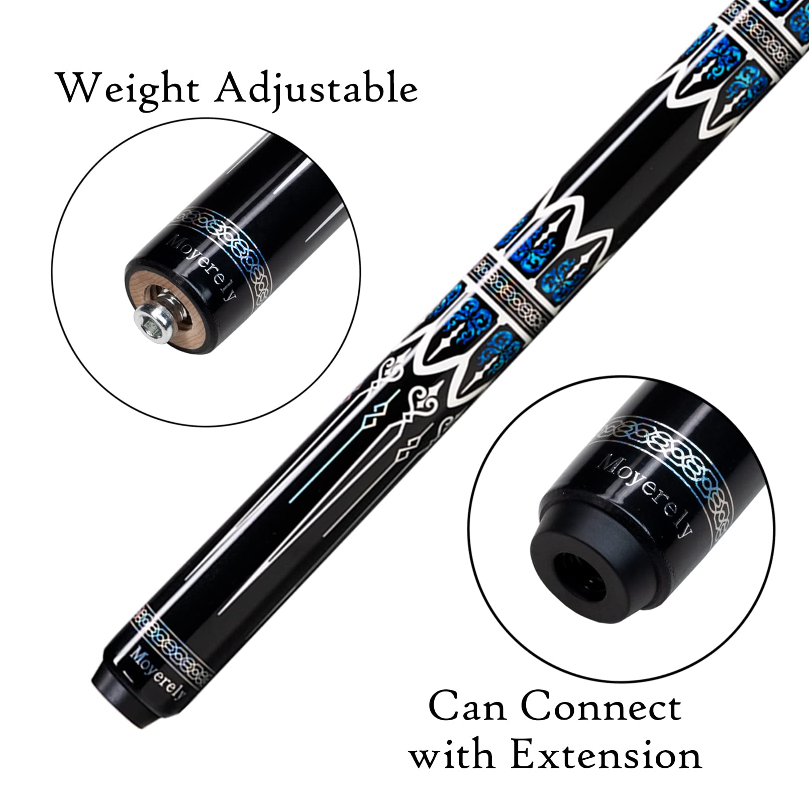 Premium Carbon Fiber Pool Cue - 11.8mm & 12.5mm Low Deflection Professional Billiard Stick with Protective Case | Perfect for Tournament Play & Home Game Rooms