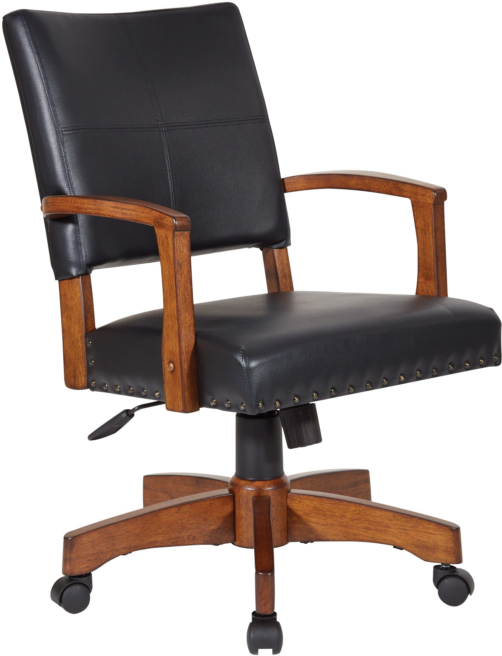 Office Star Deluxe Wood Bankers Chair - Ergonomic Executive Office Chair with Adjustable Height & Swivel Base [109MB] - Perfect for Home Office, Conference Rooms & Professional Workspaces