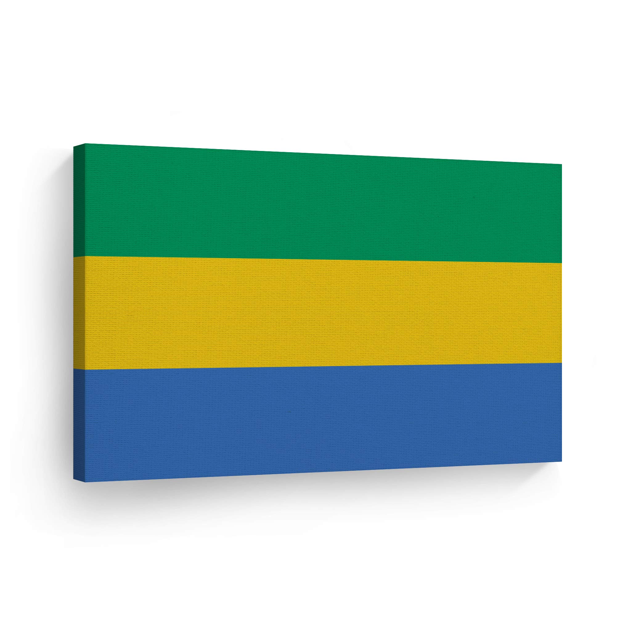 Gabon Flag Canvas Wall Art Print - 30x40 Inches Ready to Hang, Country Flags Decor for Office, Living Room, Dorm, Bedroom, Kitchen, Man Cave, Sports Club & Bar - Modern Home Decor Made in USA | Perfect for Patriotic Displays, Game Day Parties & African-Themed Room Decor