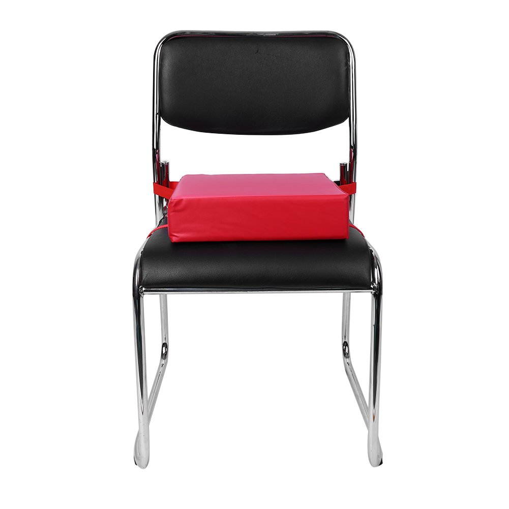 Portable Kids Dining Chair Booster Cushion - Adjustable, Eco-Friendly & Dismountable High Chair Seat Cushion for Toddlers - Perfect for Restaurant, Home & Travel Use (Red)