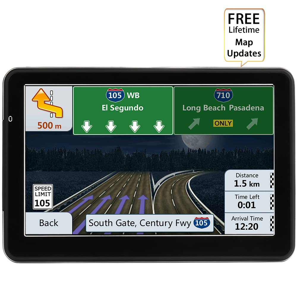 7 Inch GPS Navigation for Truck RV & Car - Free Lifetime Map Updates, Speed Warning & Driver Alerts | Commercial Driver GPS with Large Screen | Perfect for Long-Haul Trucking, RV Road Trips & Daily Commuting (Black)