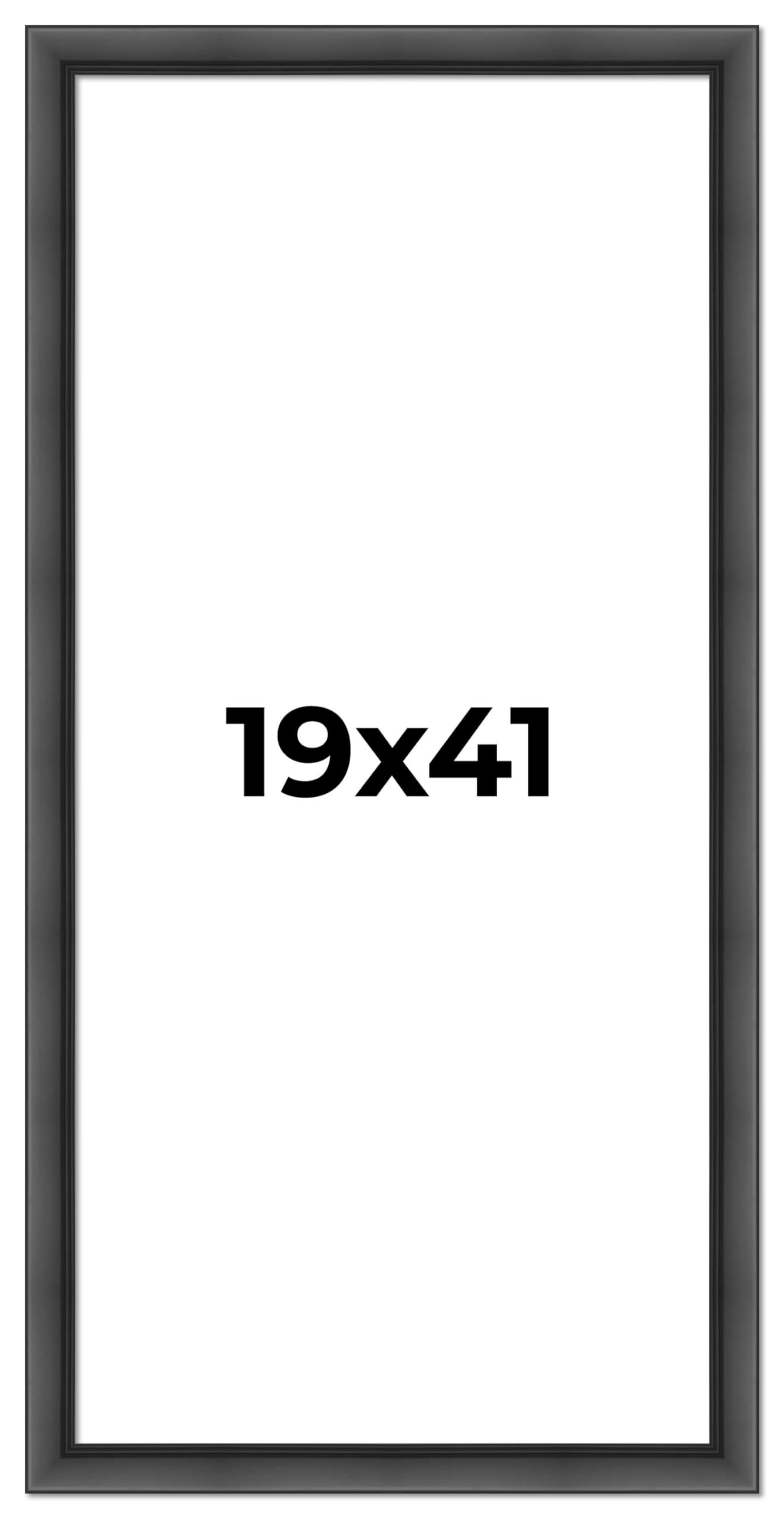 19x41 Black Wood Picture Frame - Shatterproof UV Acrylic Front & Acid-Free Backing - Modern Wall Photo Frame for Family Portraits, Artwork - Perfect for Living Room, Bedroom, Office Decor