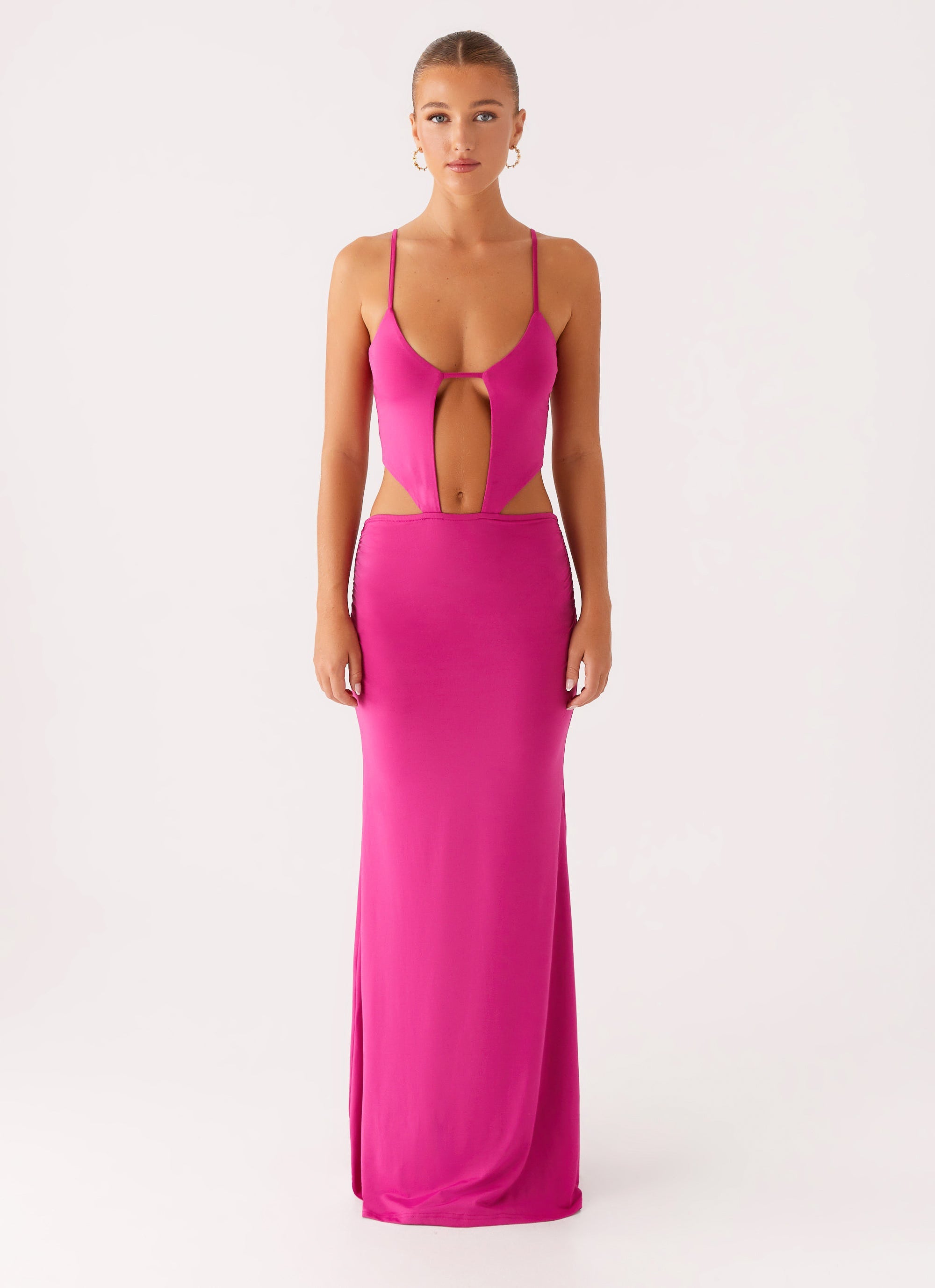 Elegant Fuchsia Maxi Dress for Women - Summer Beach Party & Evening Wear | Headliner Maxi Dress