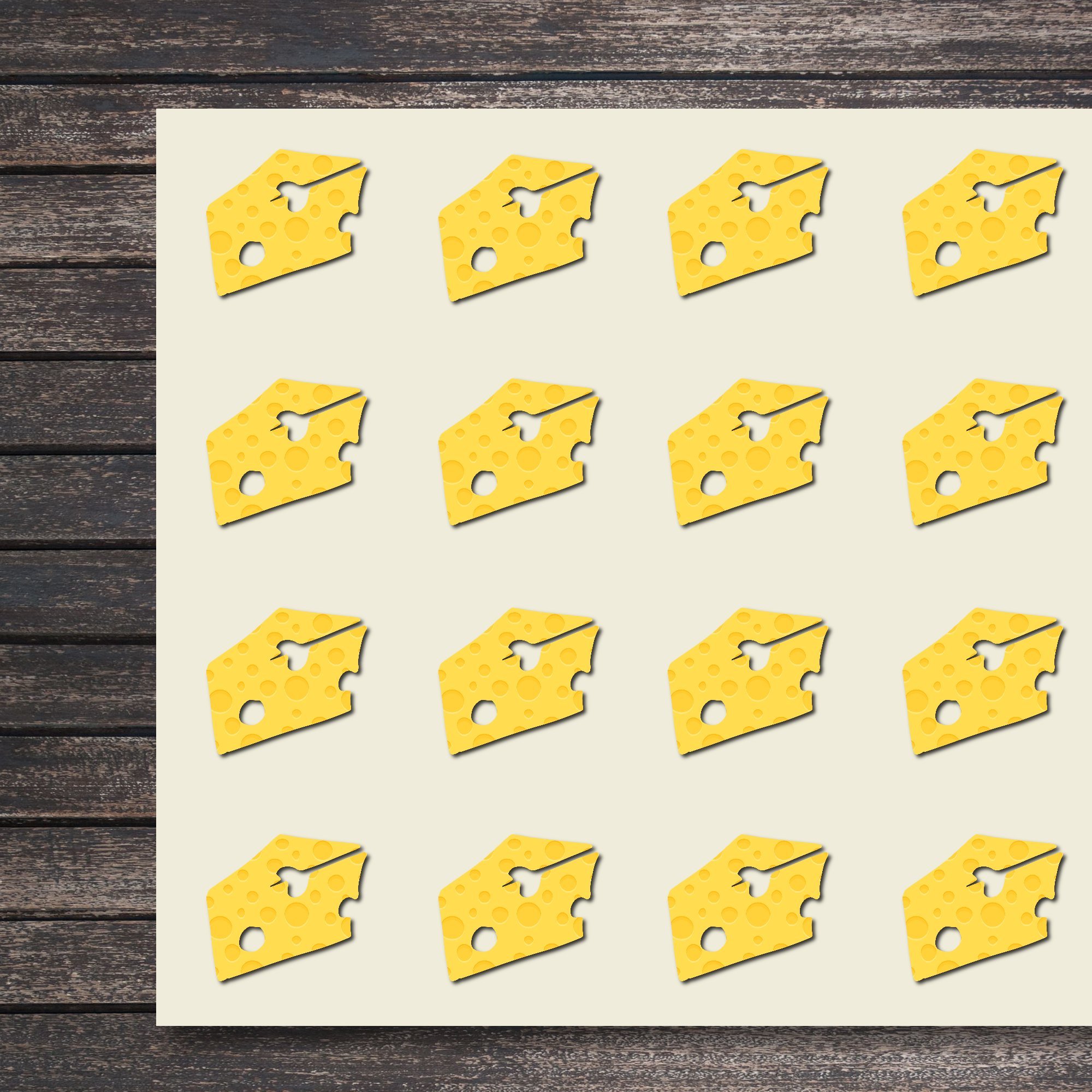 Cheese Craft Stickers - 30 Pack 1.5 Inch Decorative Stickers for Scrapbooking, Party Favors, DIY Projects, Seals & Crafts - Perfect for Journals, Planners, Gift Wrapping & Home Decor (Item 1027505)