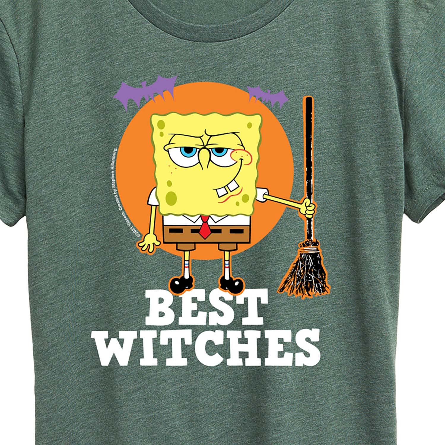 HYBRID APPAREL Women's Spongebob Squarepants Best Witches Graphic T-Shirt - Short Sleeve Casual Tee for Halloween, Cosplay & Funny Outfits