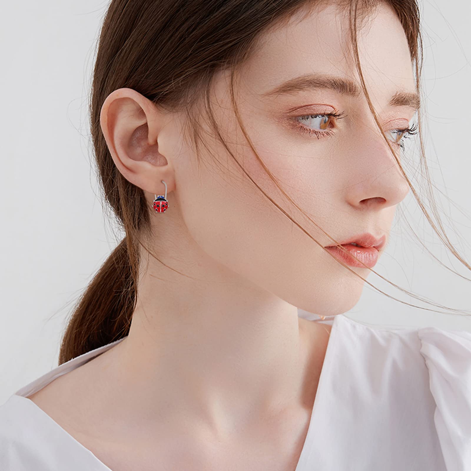 YFN Heart Safety Pin Earrings - Sterling Silver Hoop Drop Dangle Earrings for Women | Trendy Punk Jewelry Gift for Birthday, Valentine's Day & Everyday Wear