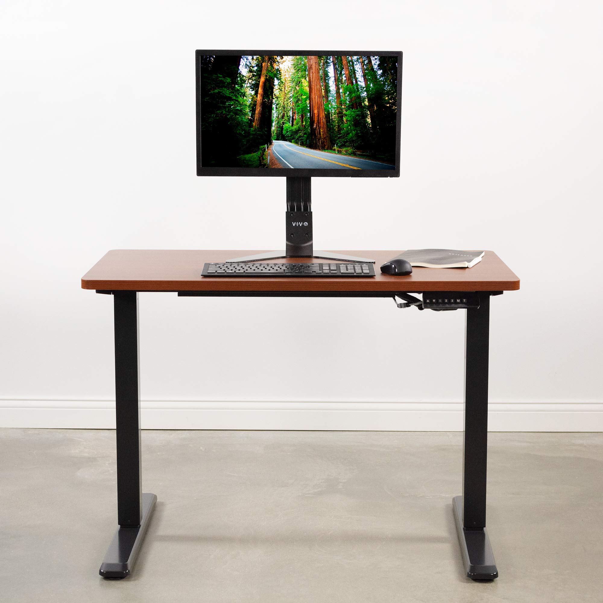 Premium 43 x 24 Inch Dark Walnut Universal Solid Wood Table Top - Compatible with Standard & Sit-Stand Adjustable Desk Frames - Perfect for Home Office, Workspace & Gaming Setup