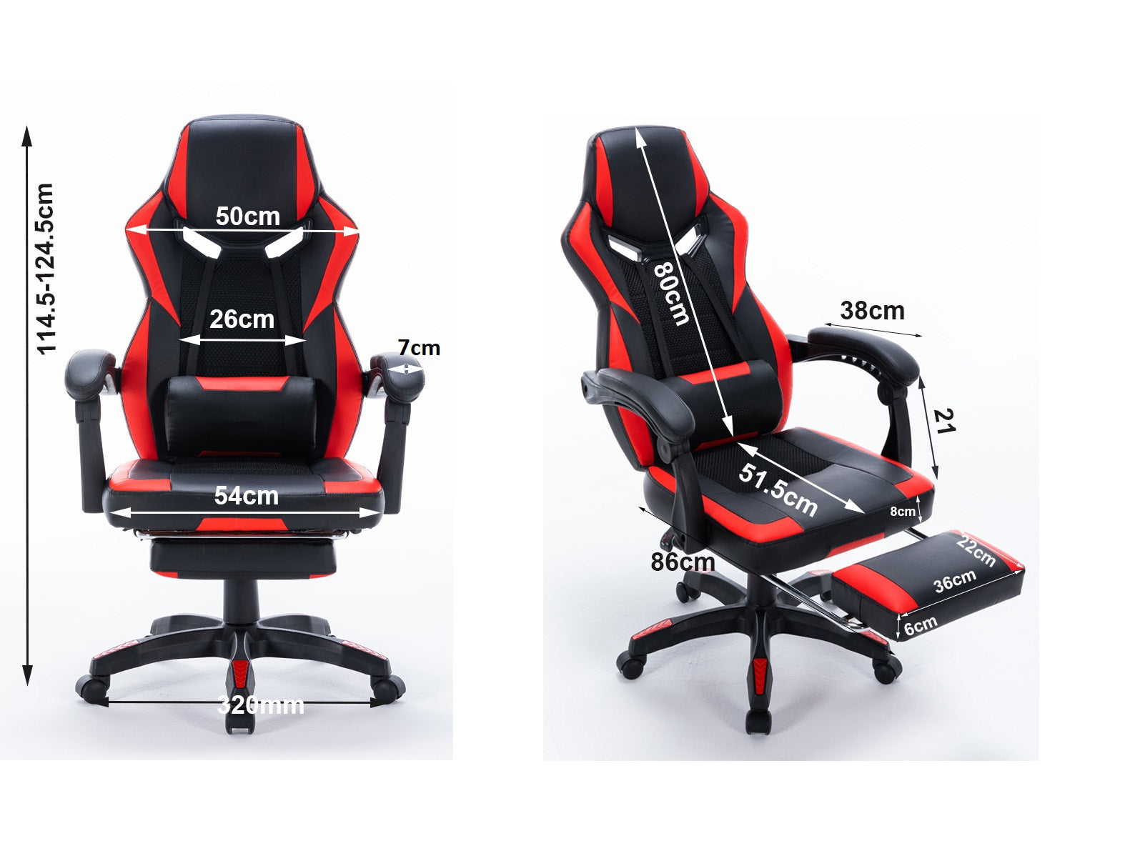 Premium Footrest Series - 8221 Ergonomic Gaming Chair (Black & Orange) for PC, Office & Home Use - Enhance Comfort & Support for Long Gaming Sessions & Work