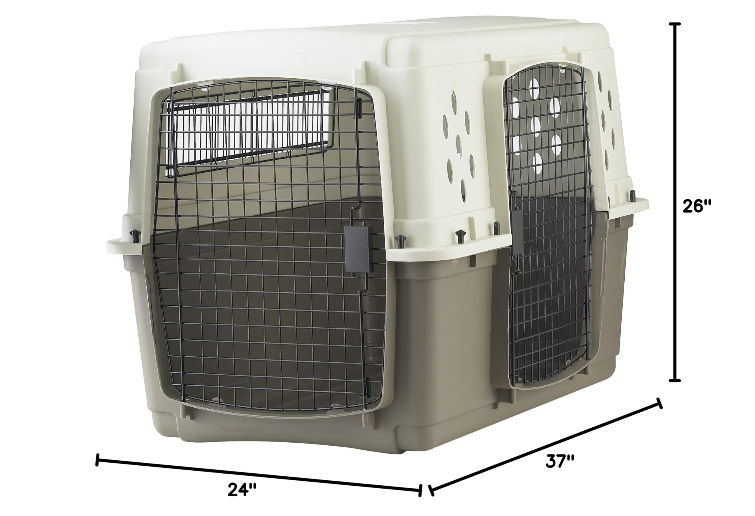 Pet Lodge® Two Door Dog Crate for Large Dogs Up to 70 lbs - Airline Approved Travel Kennel with Side Door - Durable Pet Cage for Home, Car & Airplane Travel - Perfect for Training, Transport & Vet Visits
