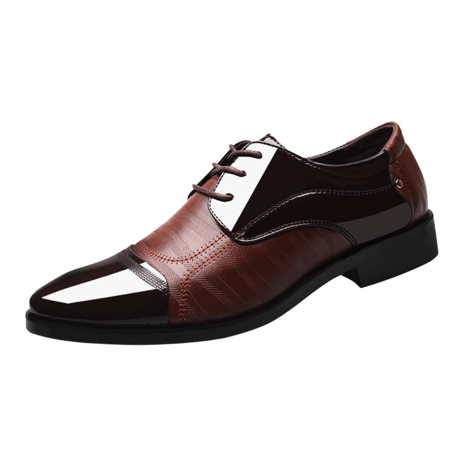 **Men's Leather Dress Shoes - Black Formal & Casual Flat Sole Oxfords for Business, Office & Wedding Events**