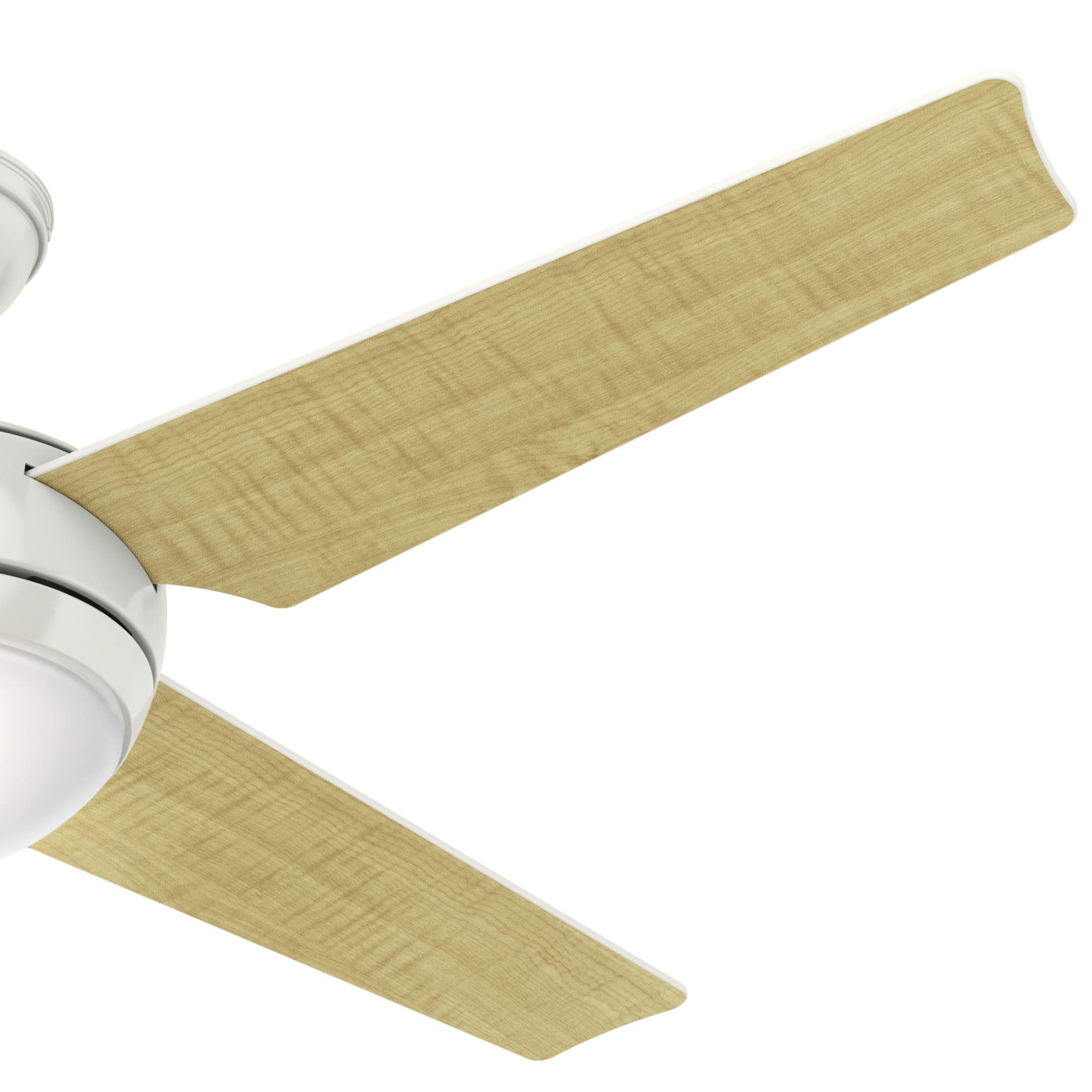 Hunter Fan 52 Inch White Ceiling Fan with Reversible Blades - White/Maple Finish (Renewed) - Perfect for Living Room, Bedroom & Outdoor Spaces
