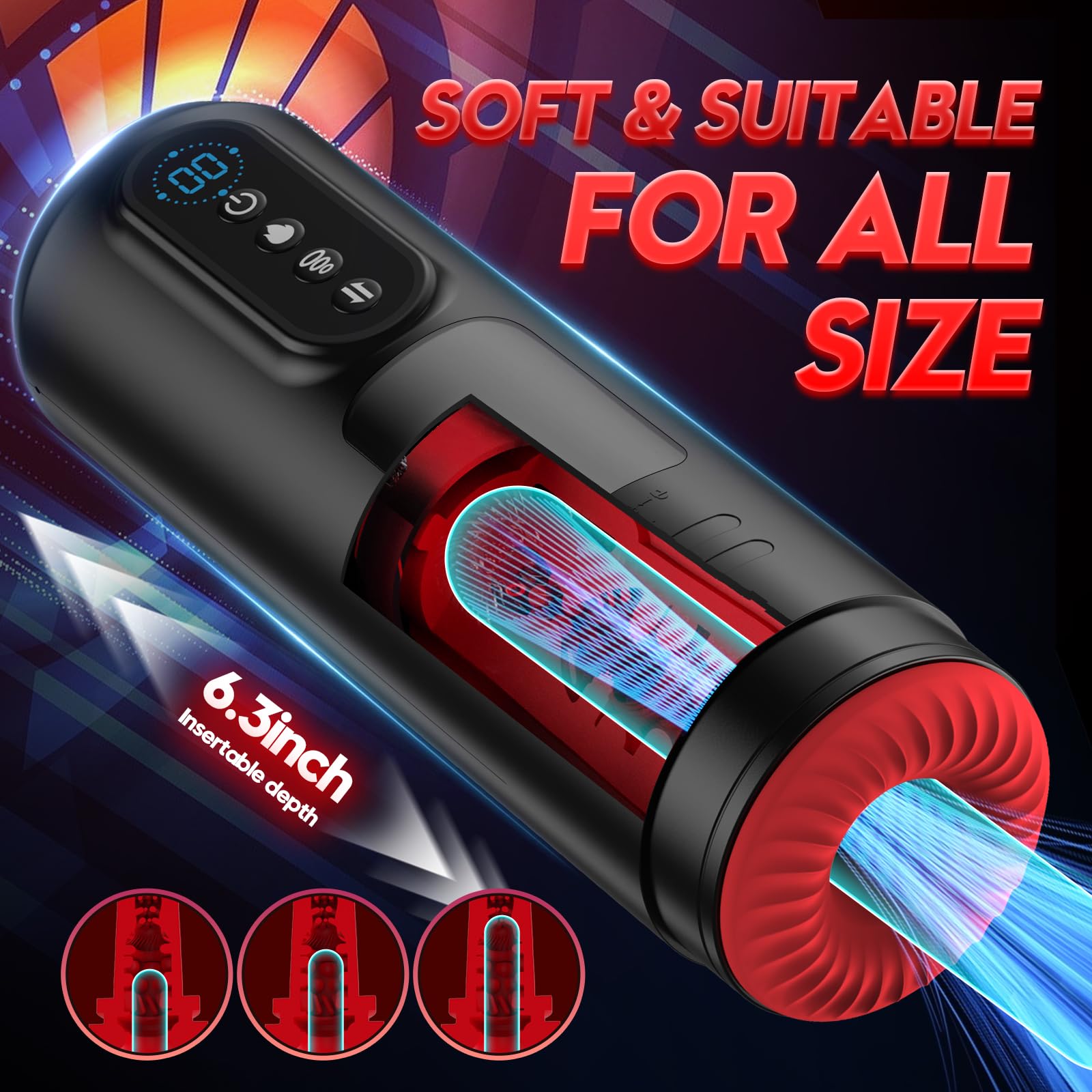 Automatic Male Masturbator - 9 Suction & Thrusting Modes with Heating & Vibration, LCD Display Adult Sex Toy for Men | Realistic Blowjob Experience, Discreet Pocket Pussy for Solo Pleasure & Stress Relief