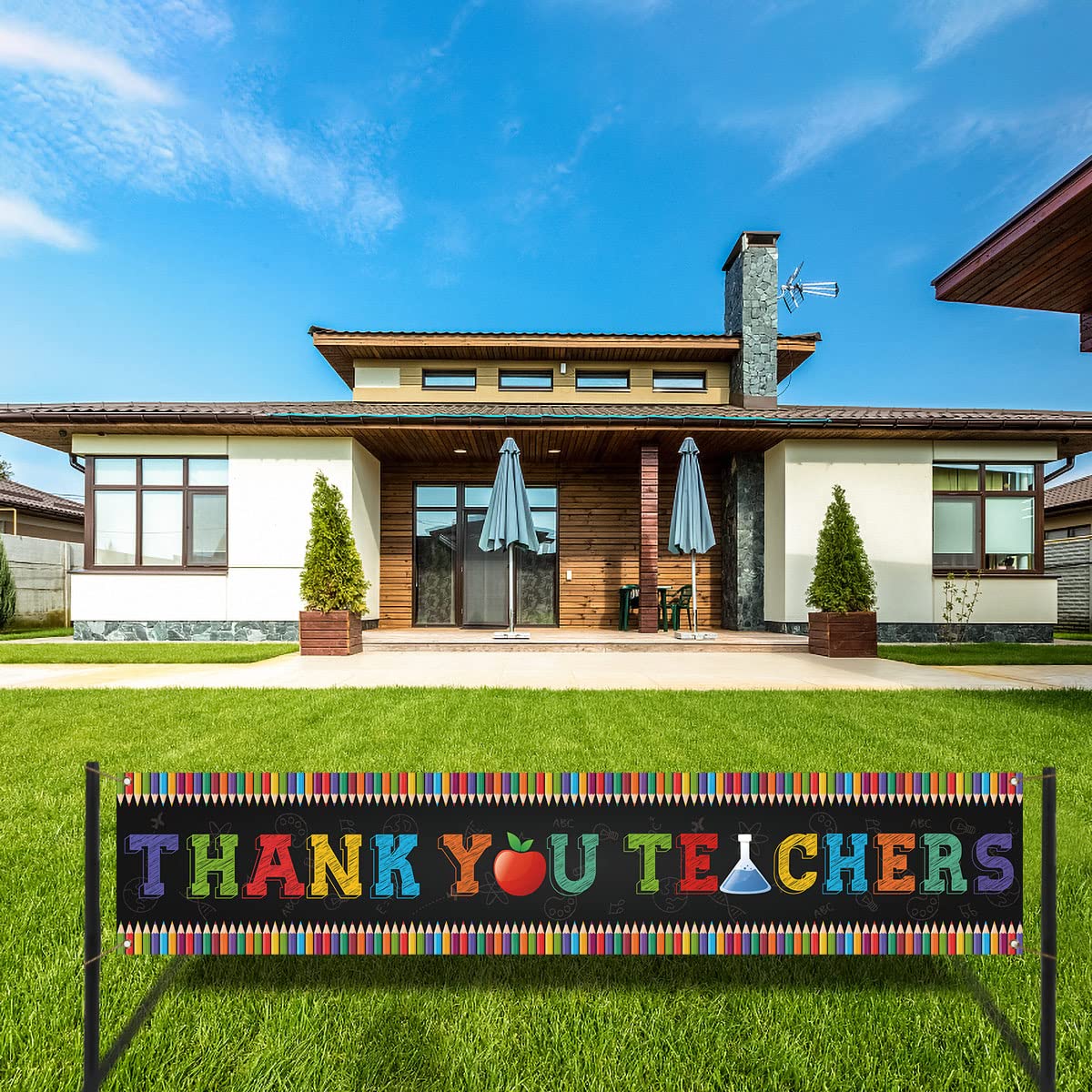 Teachers Appreciation Banner - Photo Booth Backdrop for Classroom & Outdoor Decor