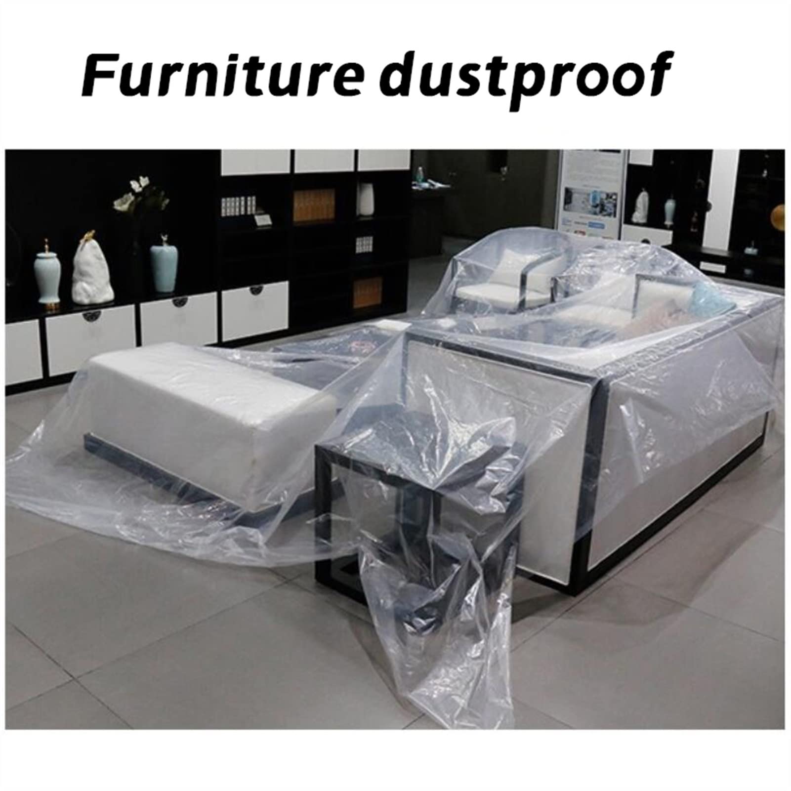 Waterproof Clear Tarps with Grommets - 6x6m/19x19ft Heavy Duty Plastic Tarpaulin for Outdoor Patio, Porch Enclosure, Greenhouse & Canopy Cover - Perfect for Weather Protection, Camping & DIY Projects