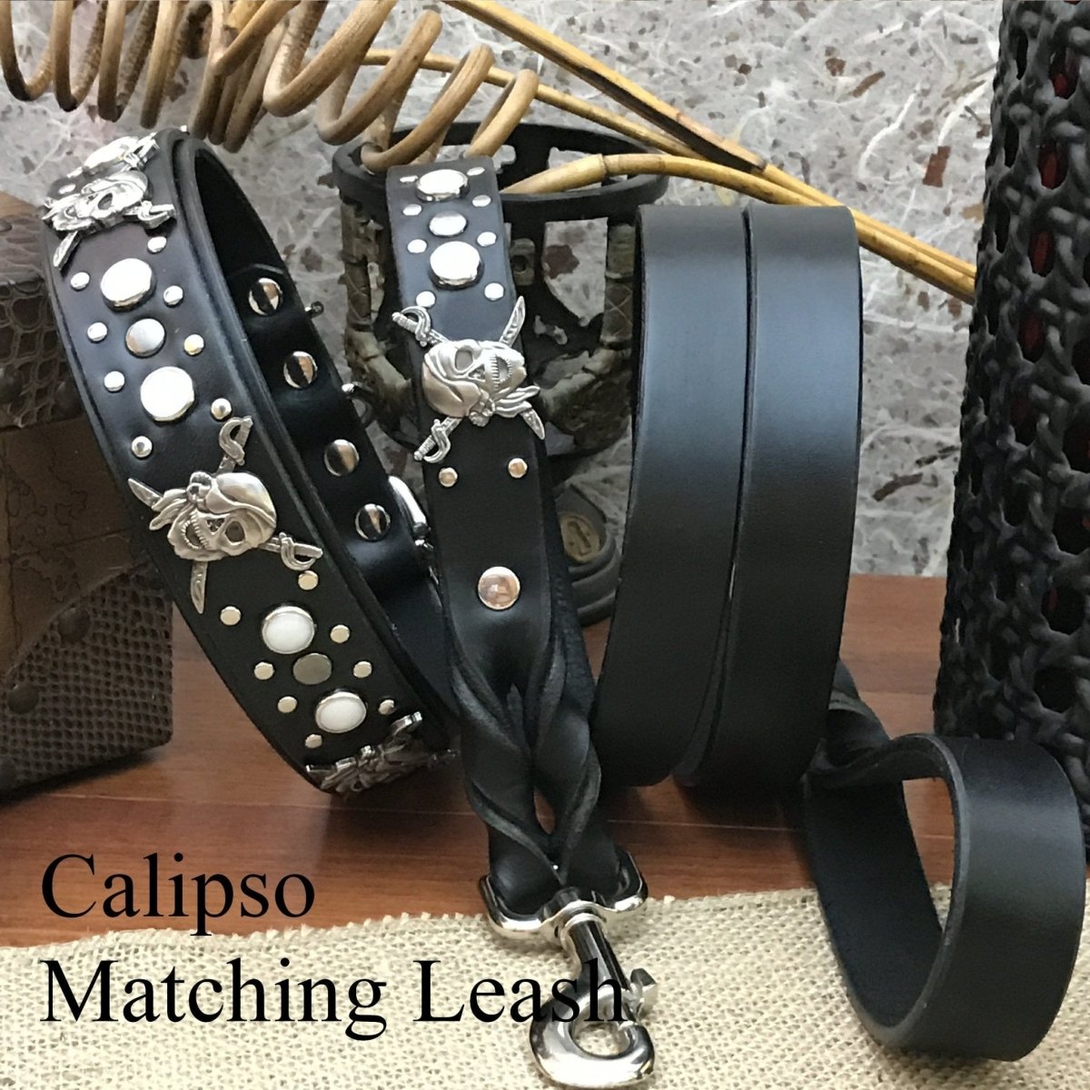 Premium Matching Leather Dog Leash Set - Durable & Stylish for Small Medium Large Dogs - Perfect for Walking, Training & Outdoor Adventures