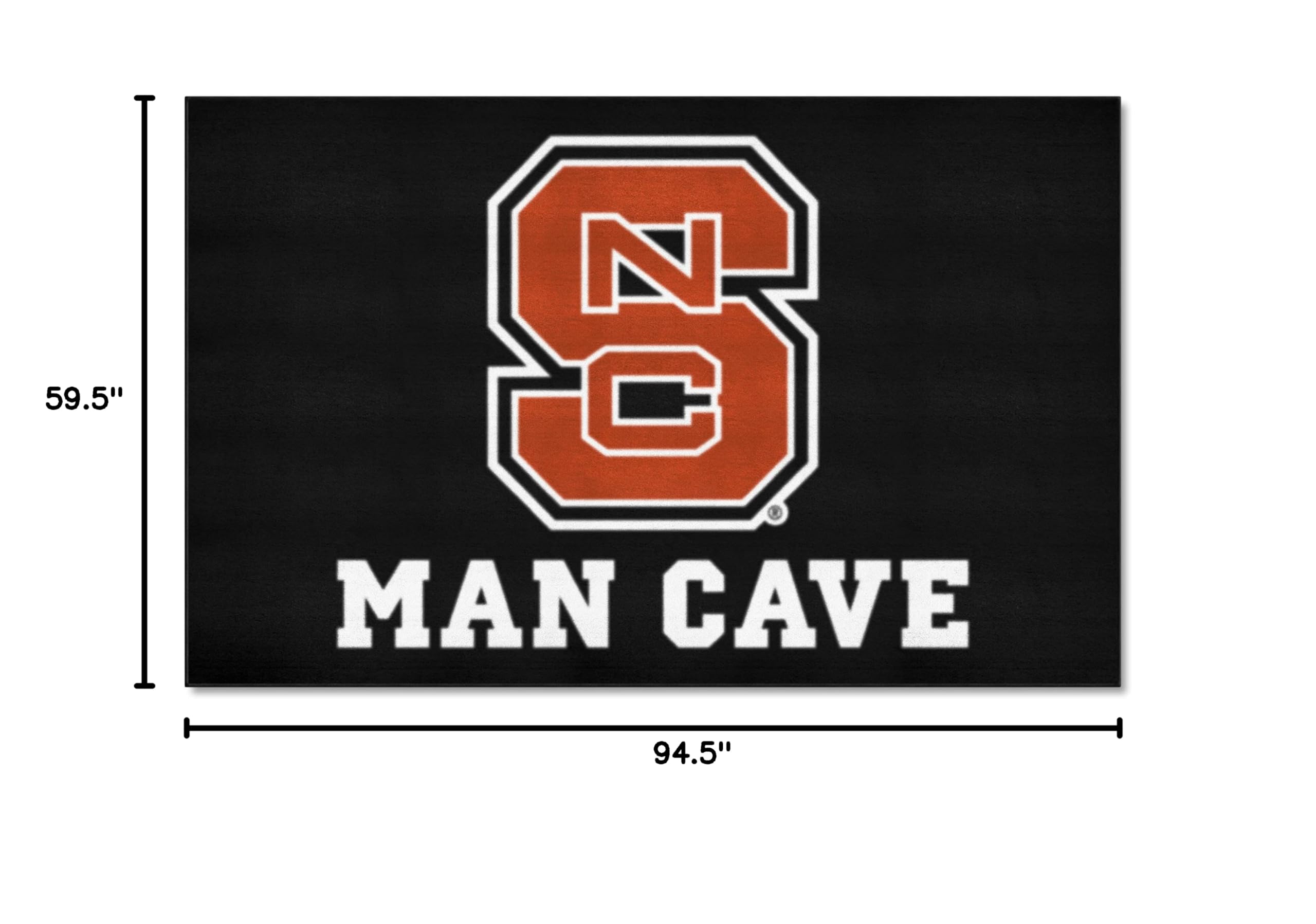 FANMATS NC State Wolfpack Man Cave UltiMat Rug - 5ft x 8ft College Sports Fan Area Rug, Home Decor & Tailgating Mat with NCS Primary Logo - Perfect for Game Rooms, Dorm Decor & Football Parties