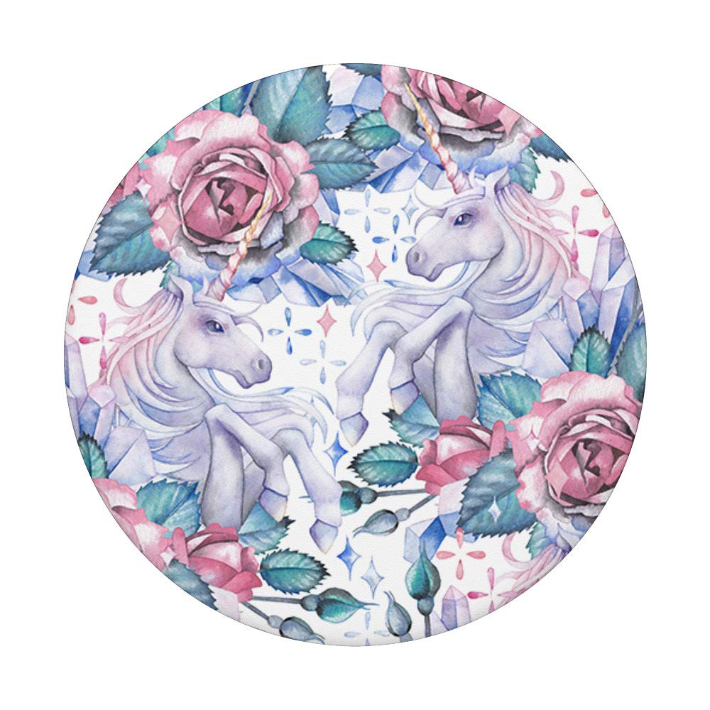 Unicorns & Roses Phone Stand Holder for Mobile Devices - Compatible with PopSockets Grip & Stand for iPhone, Android Smartphones & Tablets - Perfect for Desk, Car, Bedside & Office Use