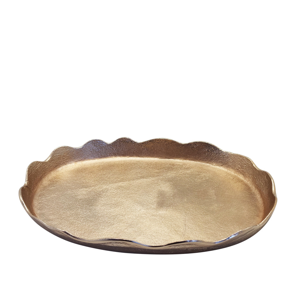 Safiya Oval Tray 40x28x4cm Gold - Elegant Decorative Serving Tray for Dining, Coffee Table, Vanity & Home Decor
