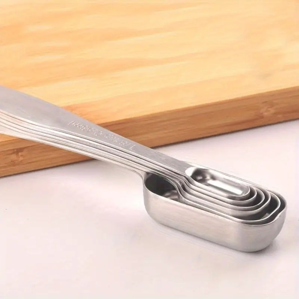 Cuisinox 6-Piece Stainless Steel Measuring Spoon Set for Baking & Cooking - Perfect for Dry & Liquid Ingredients - Kitchen Essentials for Home Bakers & Chefs