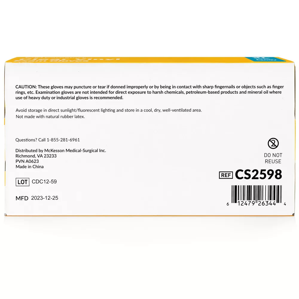 **CareStock Vinyl Exam Gloves - Ultra Strong, Slip-Resistant Textured Grip - Disposable Powder-Free Medical Gloves (Clear) - Ideal for Healthcare, Food Handling & Cleaning**