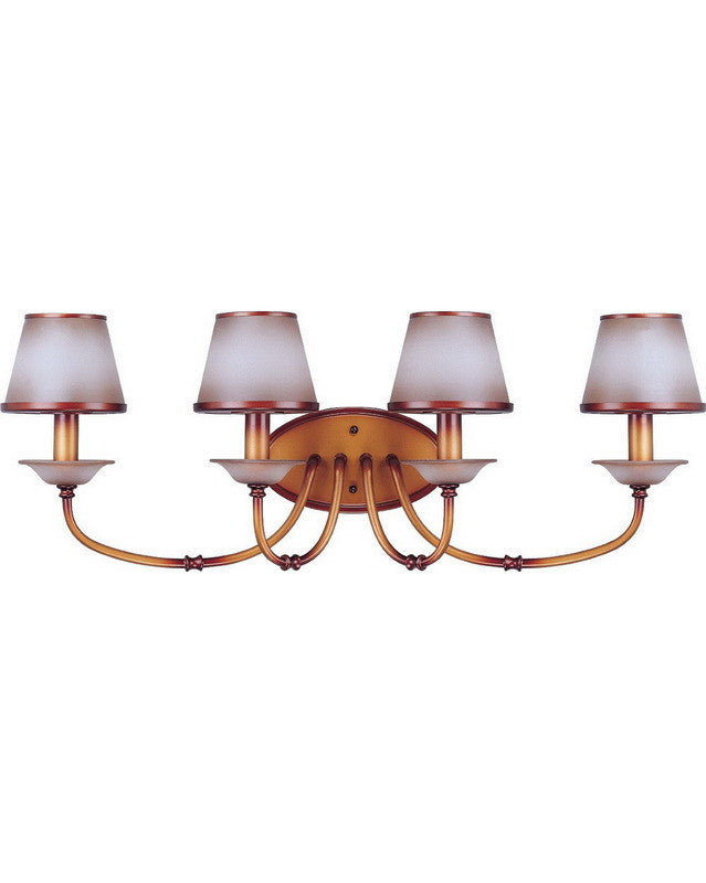 Nuvo Lighting 60 1652 Cornelia Collection 4-Light Bathroom Vanity Wall Fixture in Newport Copper Finish - Perfect for Modern Bathroom Decor and Lighting Upgrade