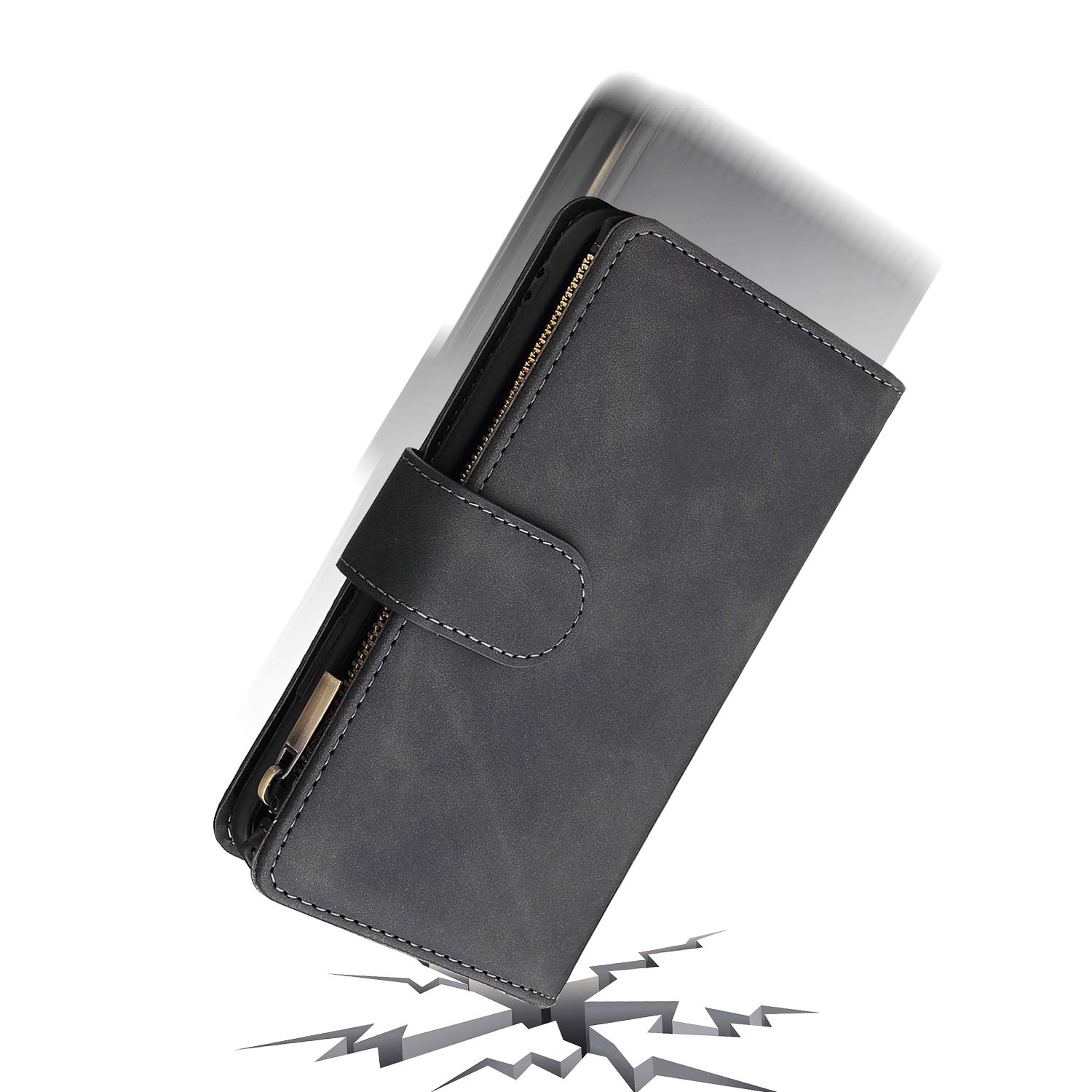 Premium iPhone X/Xs/10 Wallet Case with Tempered Glass Screen Protector - Flip Cover Card Holder & Stand - Compatible with iPhone X/Xs/10 (6.1