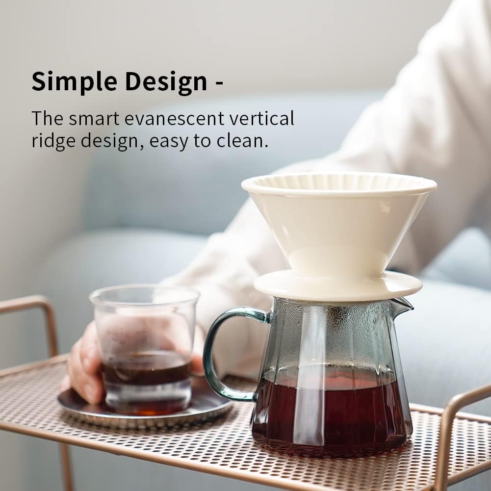 **Watchget 500ml/17oz Heat-Resistant Borosilicate Glass Coffee Carafe - Transparent Green Pour Over Coffee Server for Home, Office & Café - Perfect for Drip Coffee, Iced Tea & Hot Beverages**