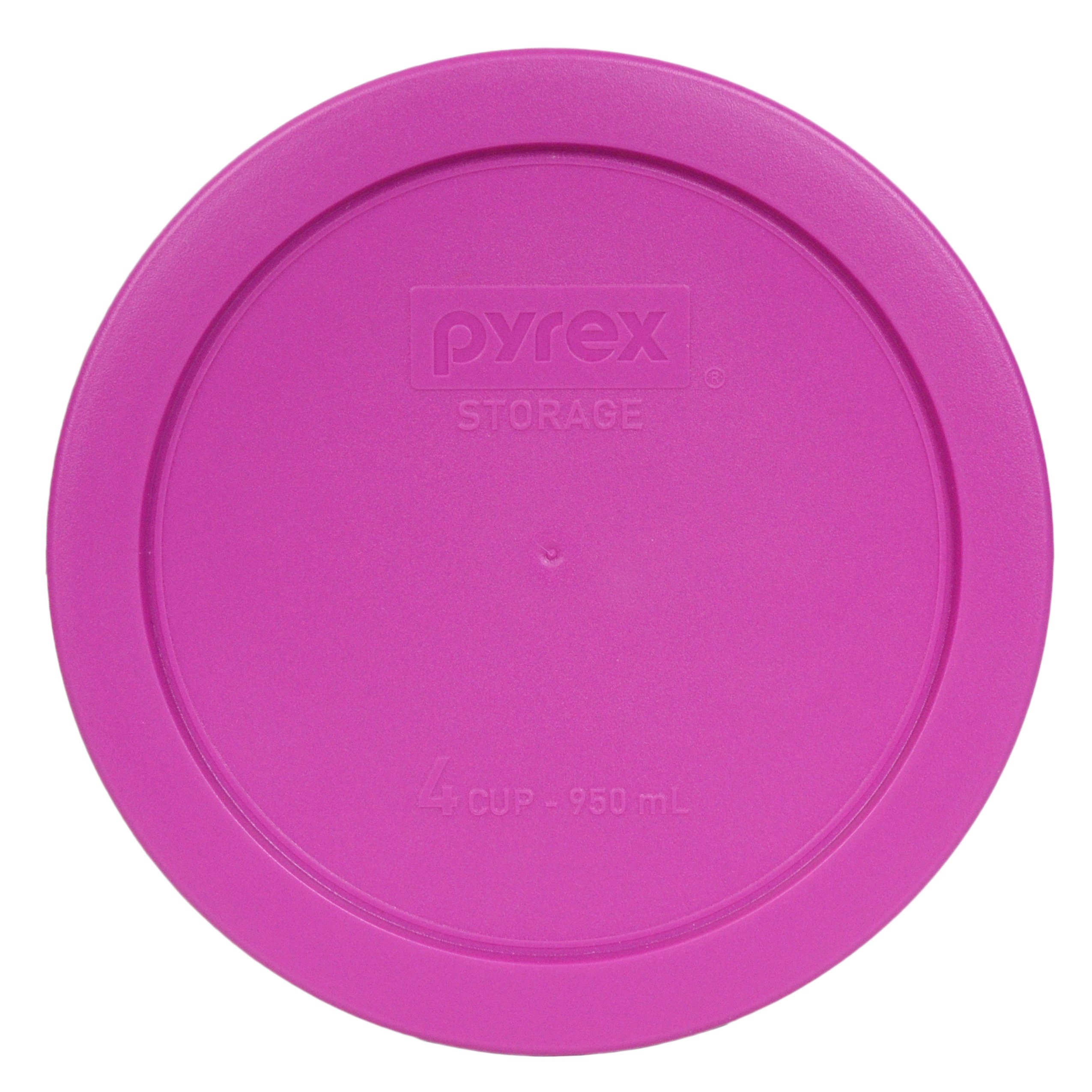 Pyrex 7201-PC 4 Cup Round Plastic Food Storage Container with Lid - Pink (1-Pack) | Microwave & Freezer Safe | Perfect for Meal Prep, Leftovers & Pantry Organization