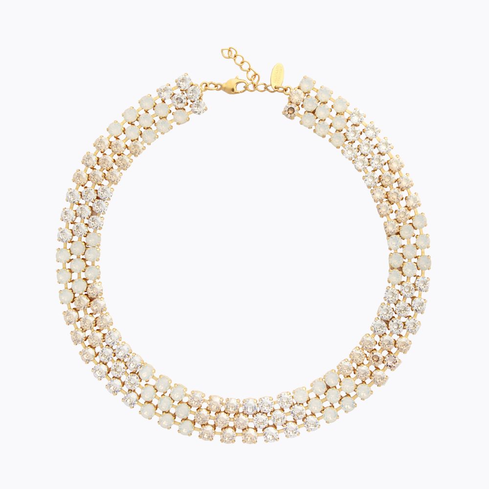 Rosanna Elegant White Necklace & Earrings Set for Women - Perfect for Weddings, Parties, and Special Occasions