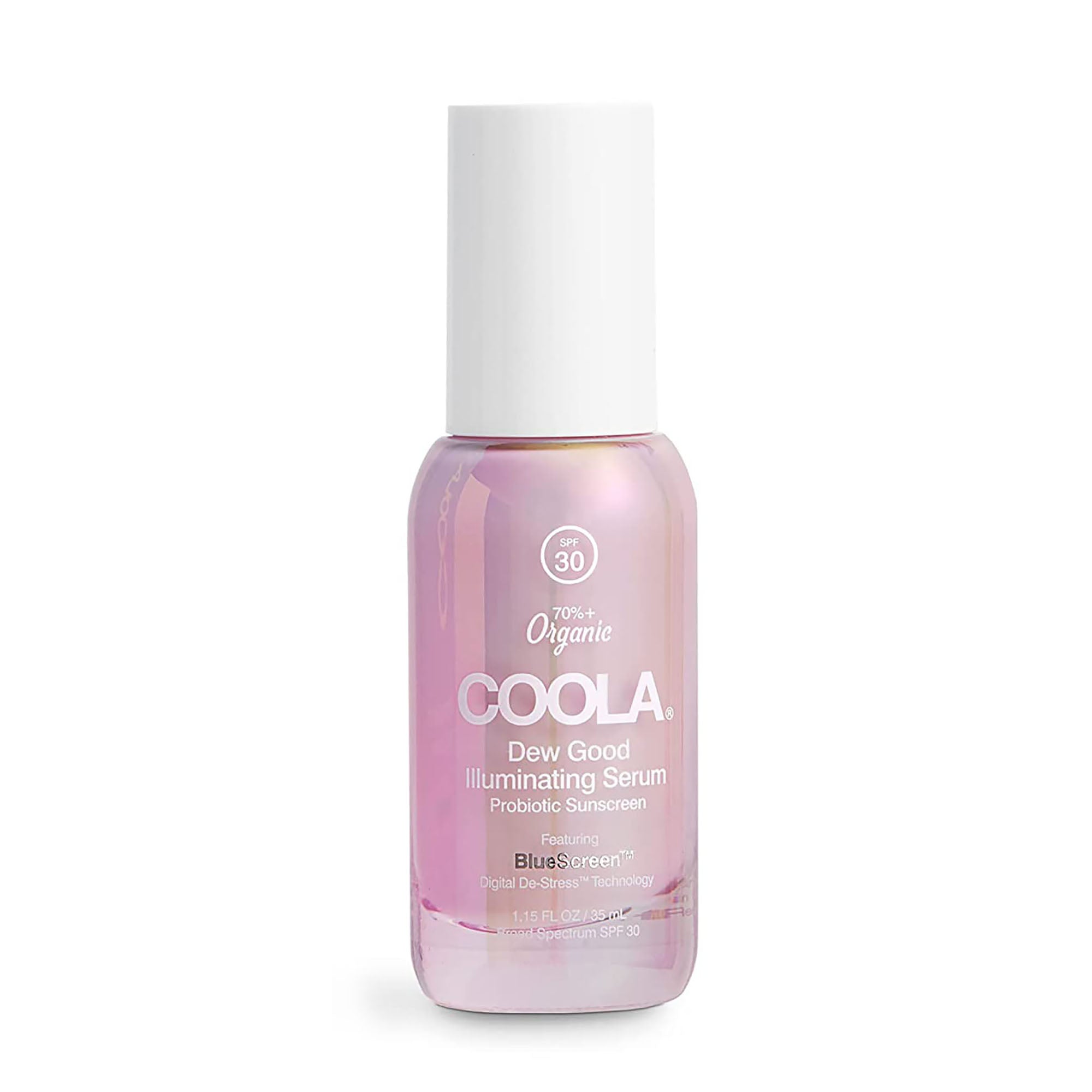 COOLA Dew Good Illuminating Serum Sunscreen SPF 30 with Probiotic Technology - Hydrating Face Sunscreen for Daily Protection & Glowing Skin - Perfect for Outdoor Activities, Beach Days & Everyday Wear