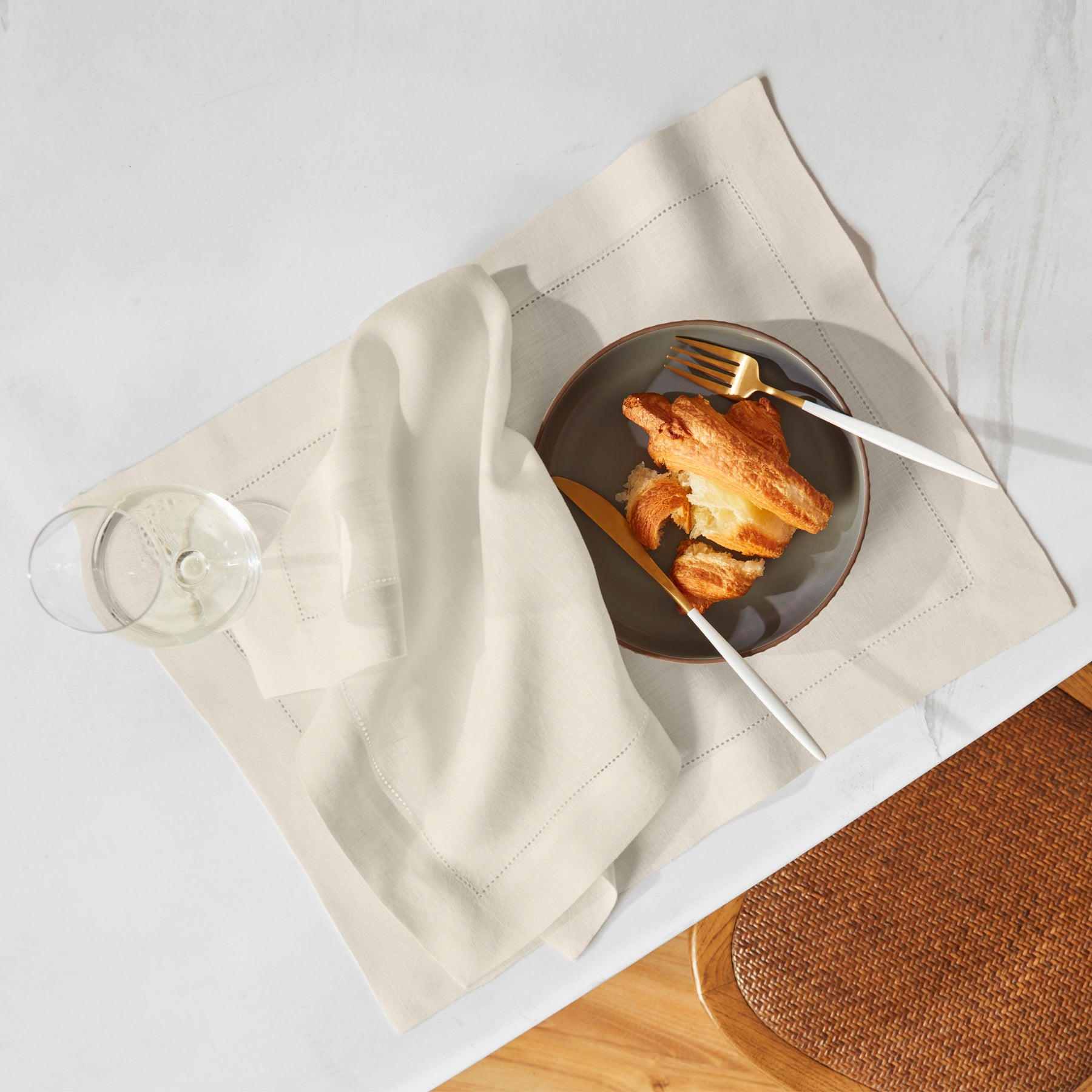 Sonoma Hemstitch Placemats Set of 4 - Premium Cotton Table Mats for Dining - Perfect for Dinner Parties, Holiday Meals & Home Decor