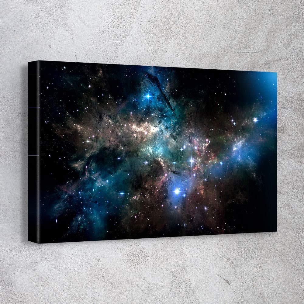 NASA Space Planets Astronomy Solar System Canvas Wall Art - 24x18 Inch Gallery Wrapped Hubble Space Print - Office & Home Decor - Made in USA | Perfect for Astronomy Lovers, Science Classroom & Modern Interior Design