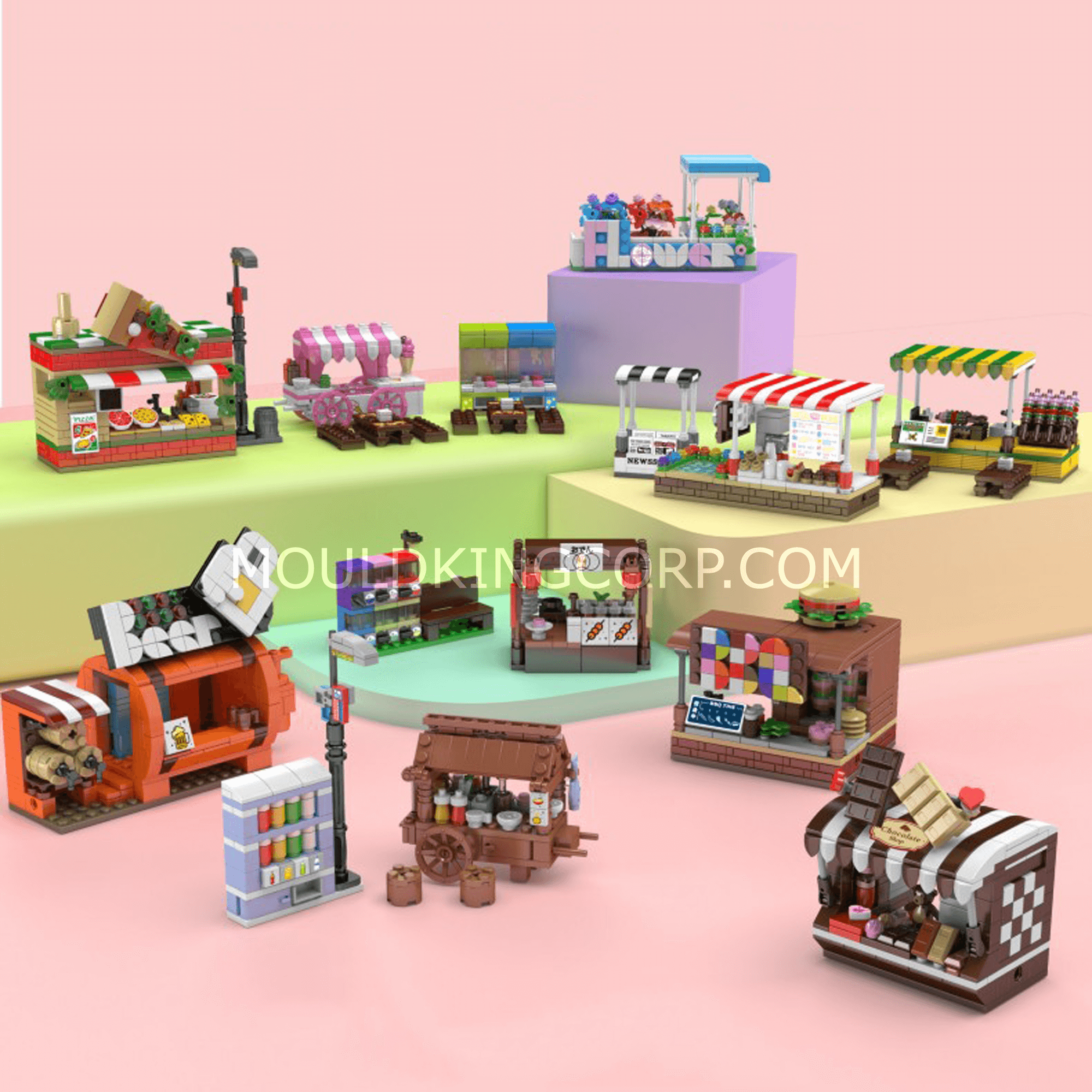 Mould King 24027 Chocolate Shop Building Blocks Toy Set - 255 Pieces | Creative DIY Construction Kit for Kids & Adults | Perfect for Birthday Gifts, Home Decor & Educational Play