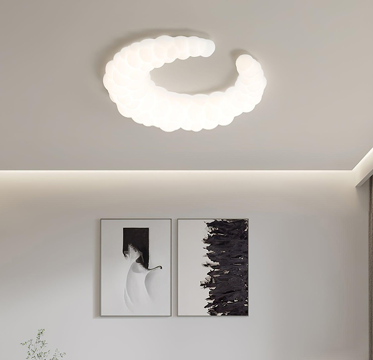 Modern Avir LED Ceiling Lamp - Energy Efficient Flush Mount Light Fixture for Bedroom, Living Room & Kitchen - Dimmable Indoor Lighting with Remote Control