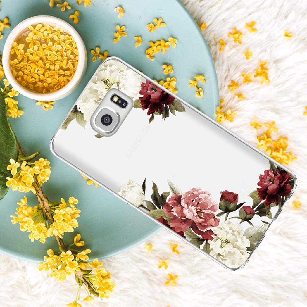 Samsung Galaxy S7 Case - Clear Soft TPU Shockproof Protective Phone Cover with Blossom Flower Design for Women & Girls | Perfect for Everyday Use, Work, and Travel