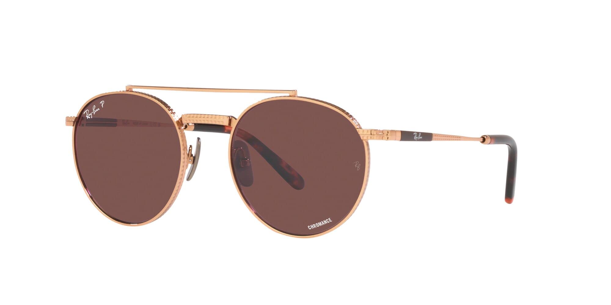 Ray-Ban RB8237 Round II Titanium Sunglasses for Men & Women – Lightweight Polarized UV Protection – Perfect for Driving, Travel & Outdoor Activities