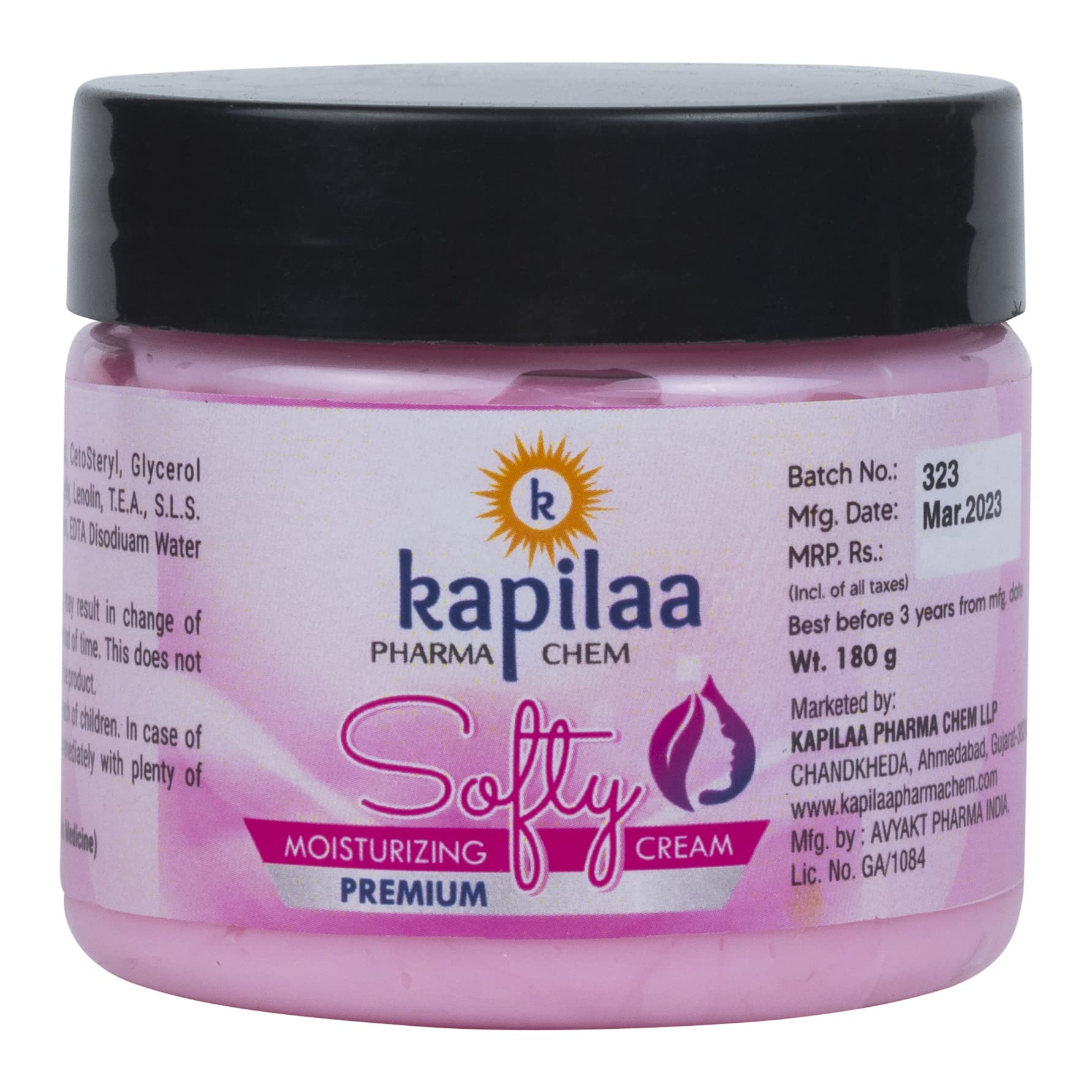 Kapilaa Pharma Chem Charcoal & Soothing Moisturizer Cream for Oily & Normal Skin - 100ml | Deep Cleansing & Hydration | Perfect for Daily Skincare Routine & Acne-Prone Skin