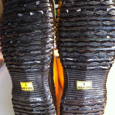 Servus 18 Yellow Rubber Overboots - Size 8 Men / 9.5 Women - Waterproof Work Boot Covers for Outdoor, Farming & Construction (Model A380)