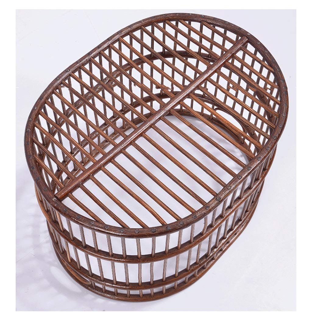 Large Woven Rattan Storage Basket with Handles - 14.1x18.8x12.9 Inches Multifunctional Organizer for Laundry, Blankets, Toys | Perfect for Bathroom, Bedroom, Kitchen & Home Office Storage Solutions