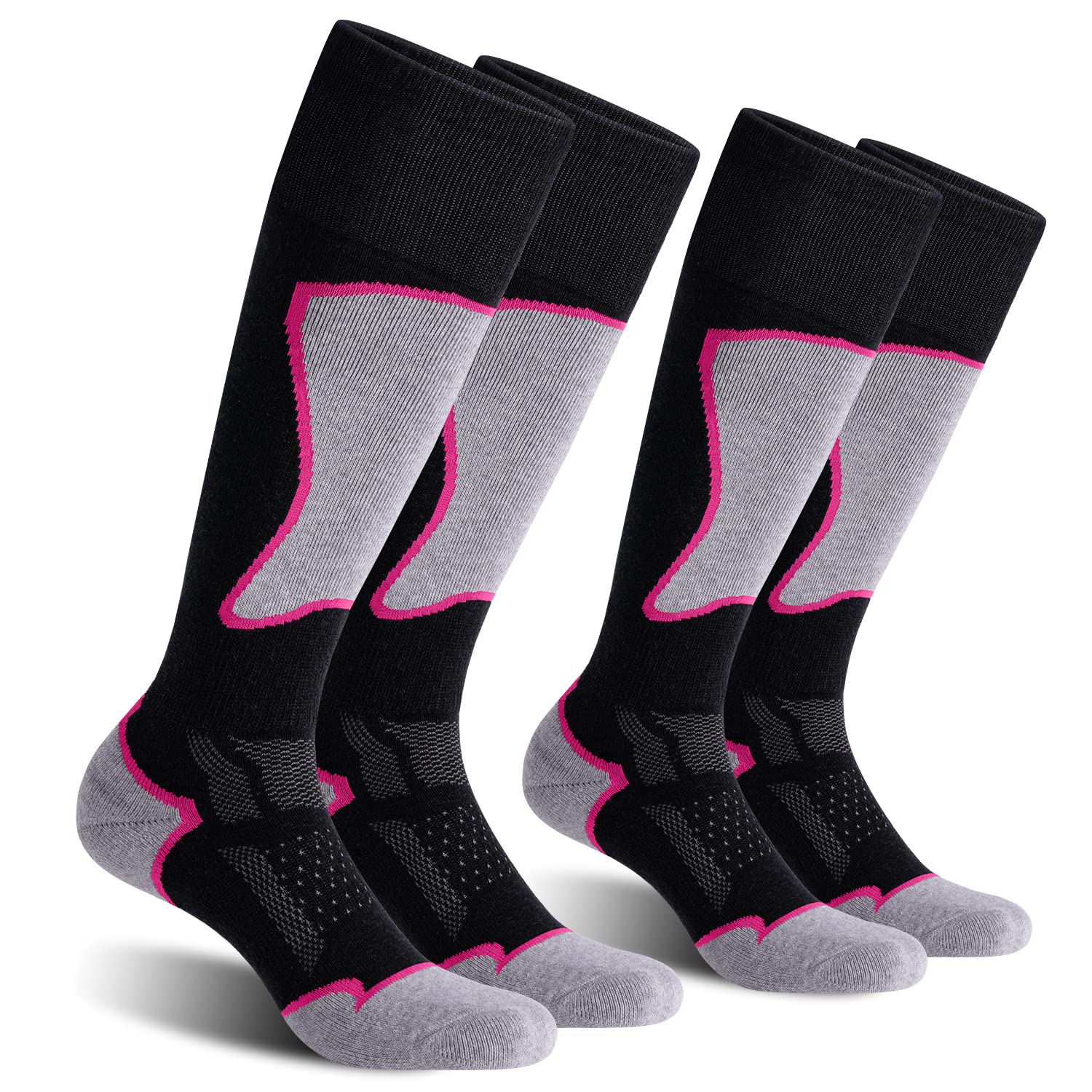 2/3 Pack Women's Thermal Ski Socks - Warm Winter Wool Blend for Skiing & Snowboarding - Perfect for Cold Weather Sports & Outdoor Adventures