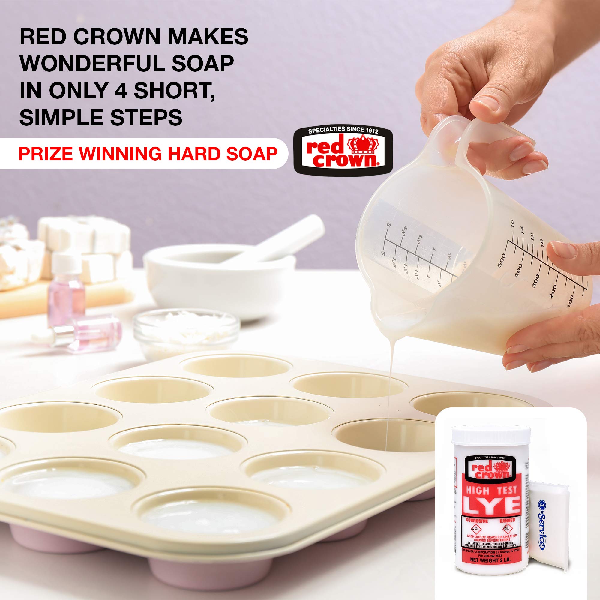 Boyer Corporation Pure Sodium Hydroxide Lye - 3 Pack for Soap Making, Drain Cleaning & Clog Removal | High Test Caustic Soda with Free Tissue Pack | Perfect for DIY Soap Crafting, Homemade Cleaning Solutions & Plumbing Maintenance