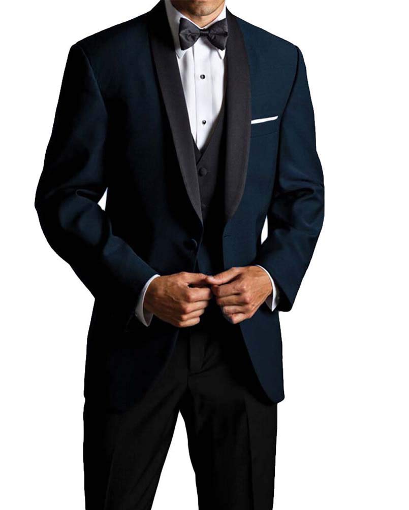 Big and Tall Midnight Blue Skyfall Tuxedo for Men - Formal Evening Wear for Weddings, Prom & Black Tie Events