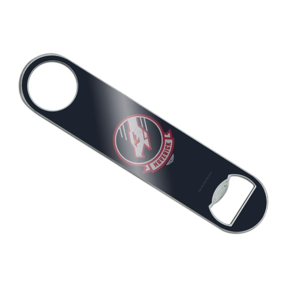 Top Gun: Maverick Themed Stainless Steel Bartender Speed Bar Bottle Opener - Vintage Vinyl Covered Flat Design for Home Bars, Pubs & Cocktail Parties