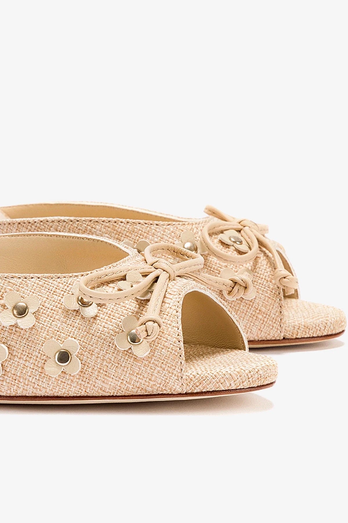 Stylish Beige Raffia Jasmine Mule Sandals - Comfortable Summer Slides for Women | Perfect for Beach, Vacation & Casual Outings