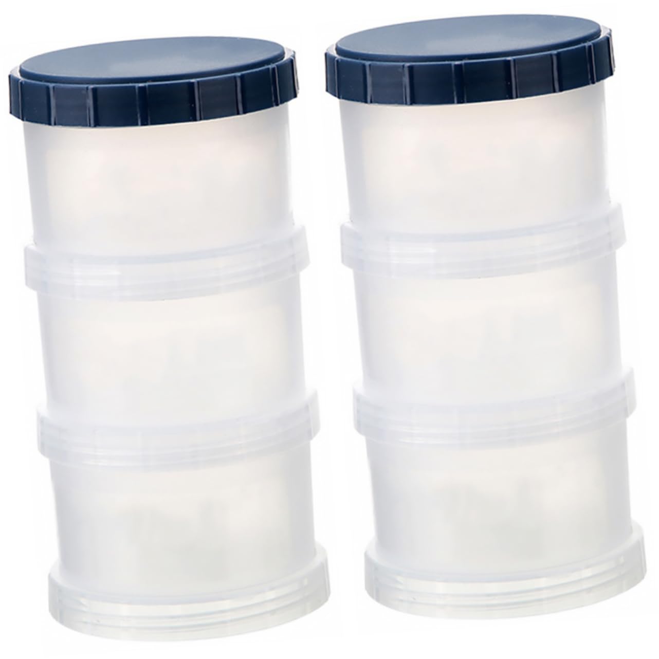 Abaodam 2-Pack Cartoon 3-Layer Baby Milk Powder Storage Container with Dispenser - 15.6x8cm White Portable Formula Holder for Travel, Home & Nursery Organization