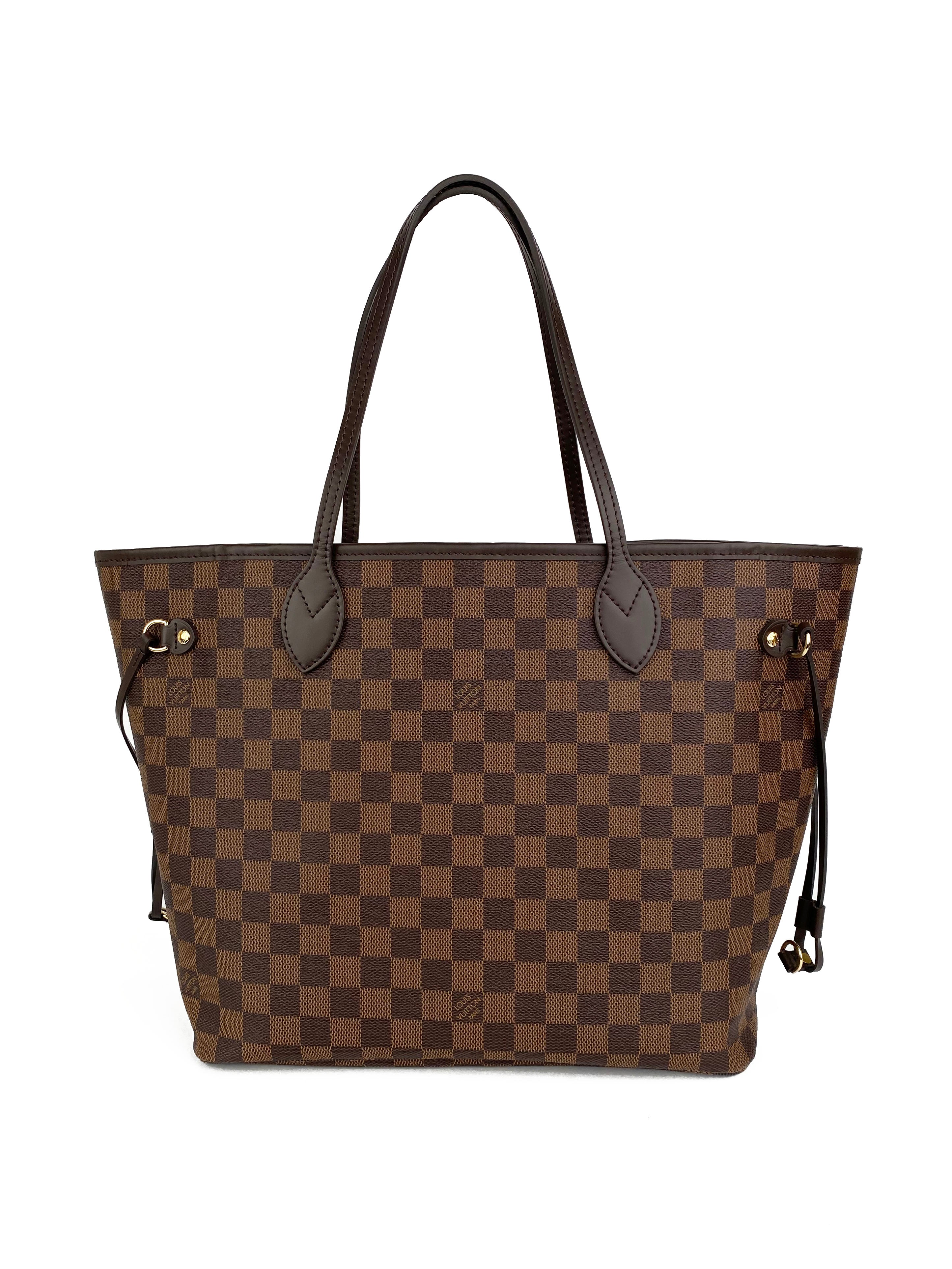 Authentic Louis Vuitton Damier Ebene Neverfull MM Tote Bag - Luxury Designer Handbag for Women, Perfect for Work, Travel & Everyday Use