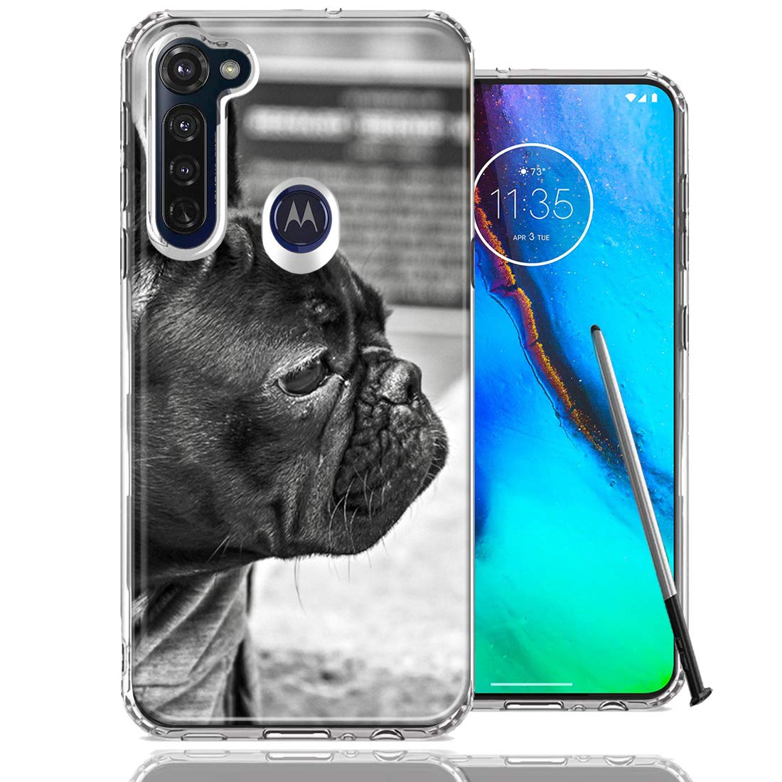 Motorola Moto G Stylus Case - French Bulldog Design Double Layer Cover for Protection & Style