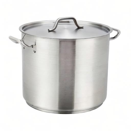 Winware SST-40 40 Quart Stainless Steel Stock Pot with Lid - Perfect for Cooking Soups, Stews, Pasta & Large Batch Meals for Family Gatherings